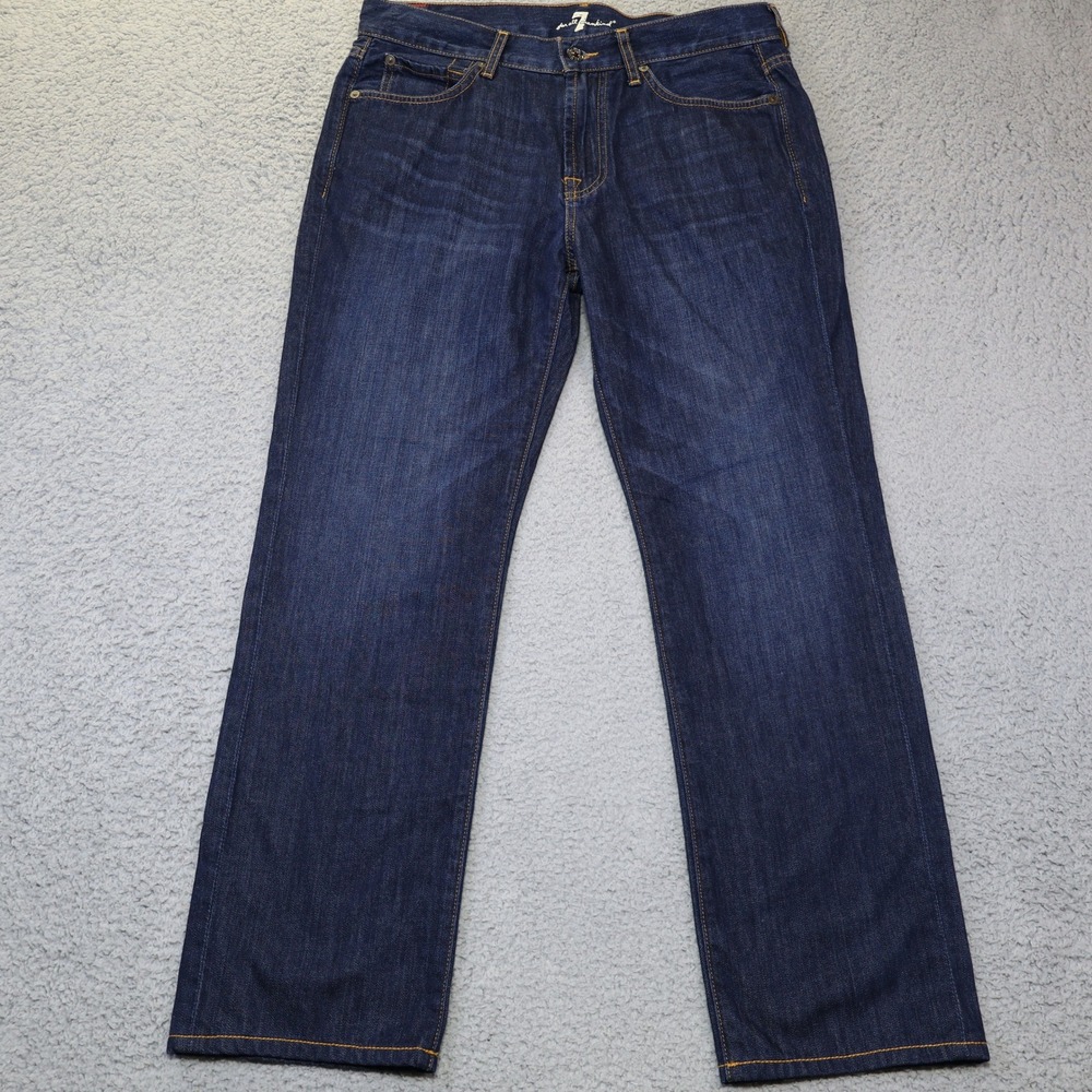 7 For All Mankind Standard Straight Leg Dark Wash Jeans Mens 31 JT A519708A
